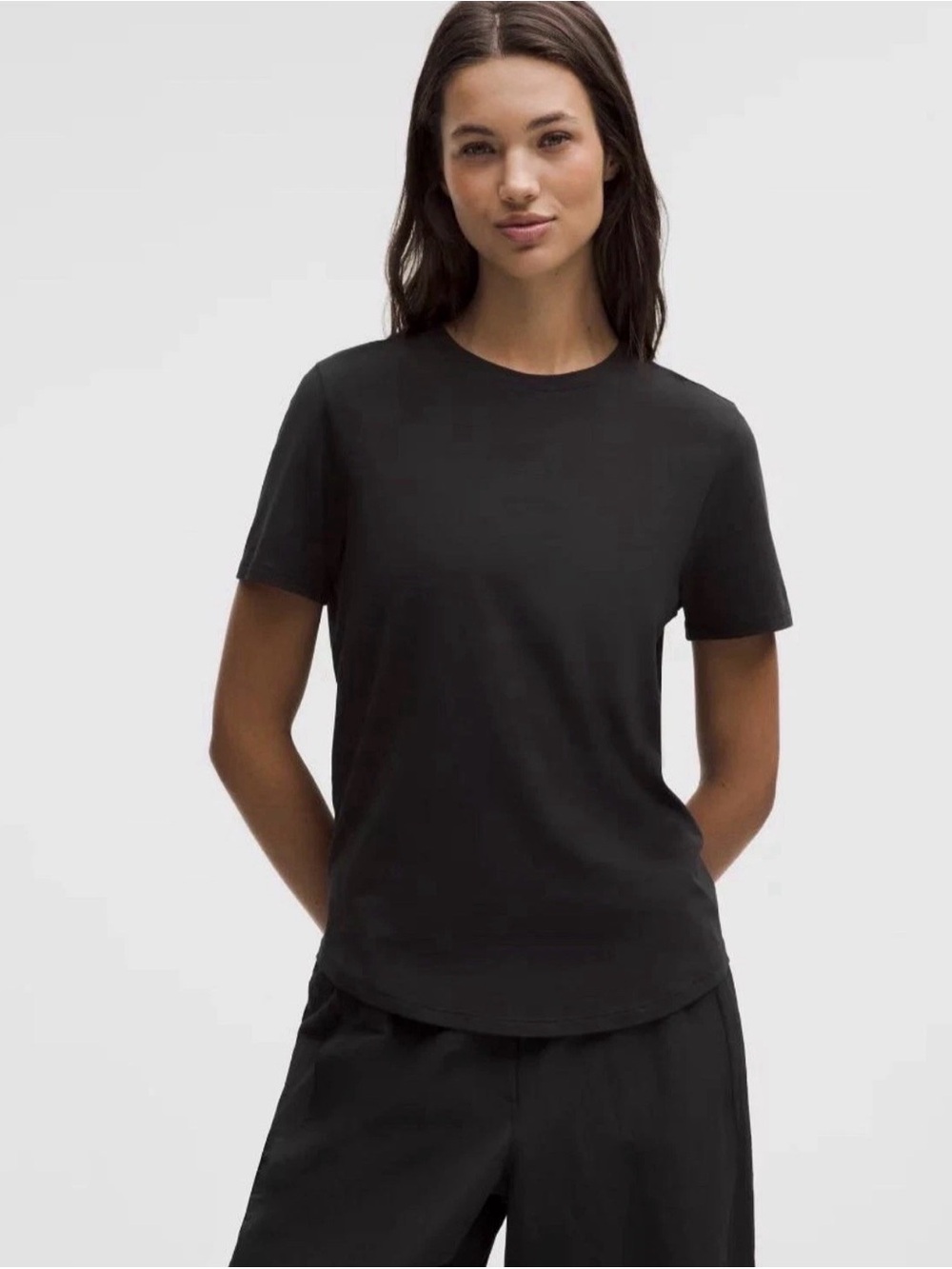 Lululemon Love Crew III Tee Shirt Solid Black Pima Cotton Classic Fit New